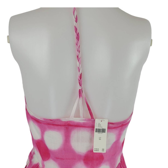 Maeve by Anthropology Pink White Polka Dot Summer Festive Maxi Dress XS NWT - Picture 6 of 10